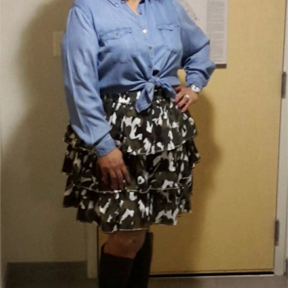 Camouflage Ruffle Skirt